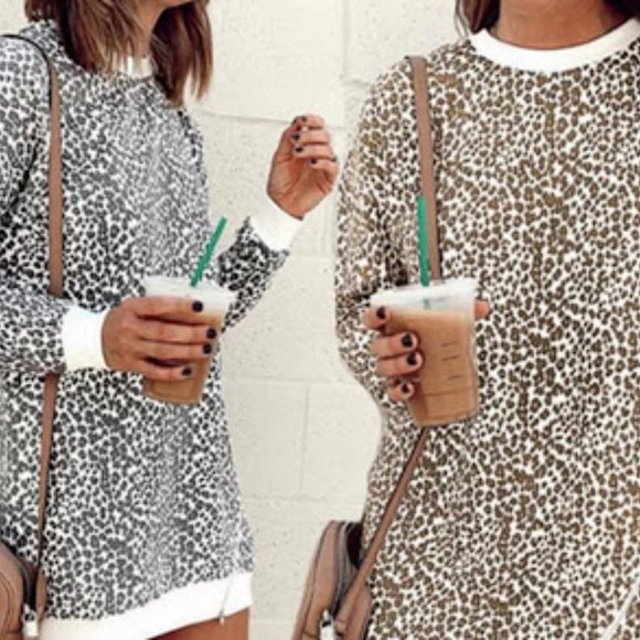 Leopard Side Zip Sweater Dress - Picture 4 of 9